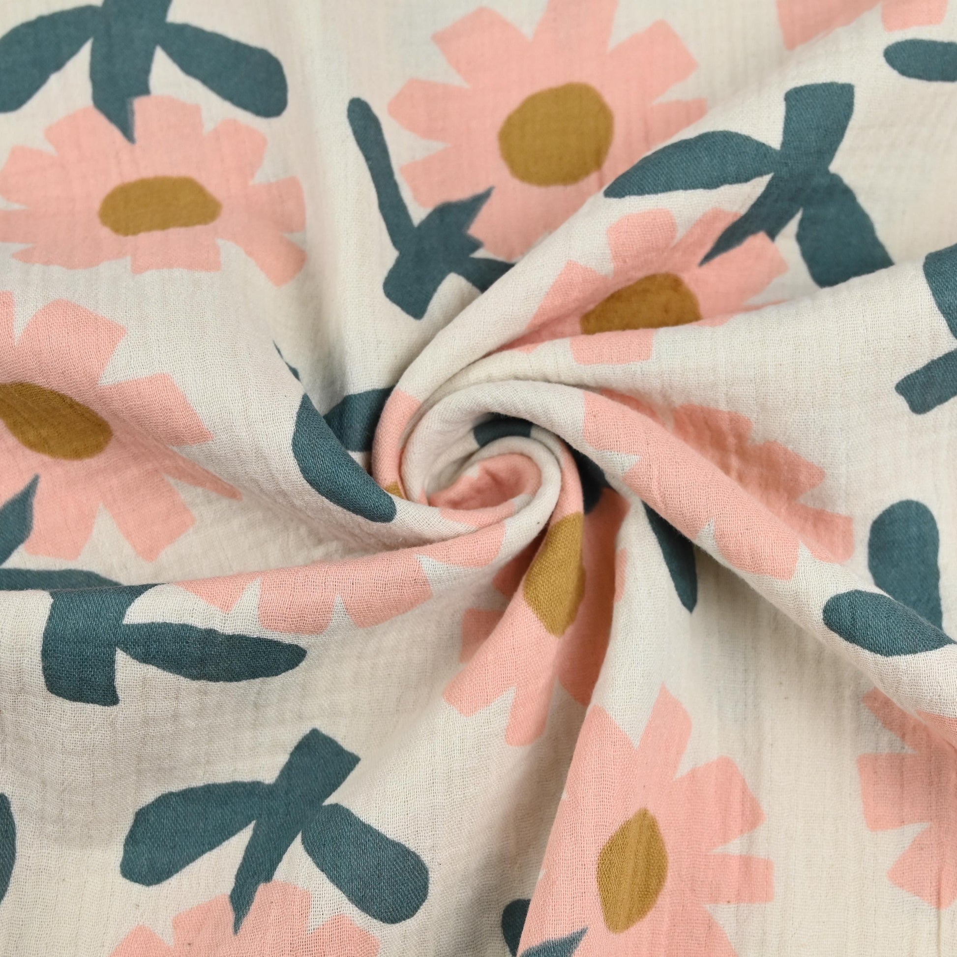 Bio-Musselin Blumen peach | Jennifer Bouron - elli&else