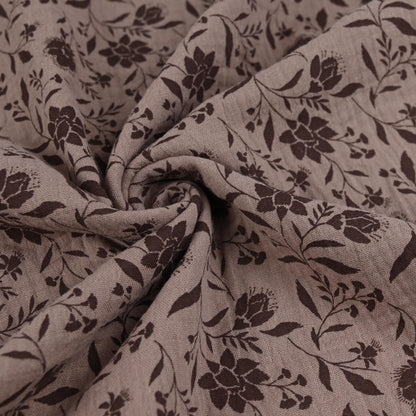 Musselin Blumenprint mocca