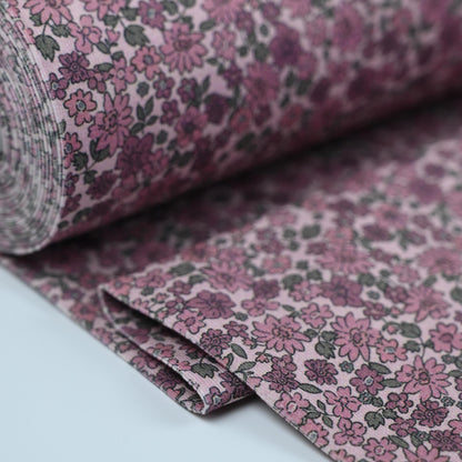 Jersey kleine Blumen rosé