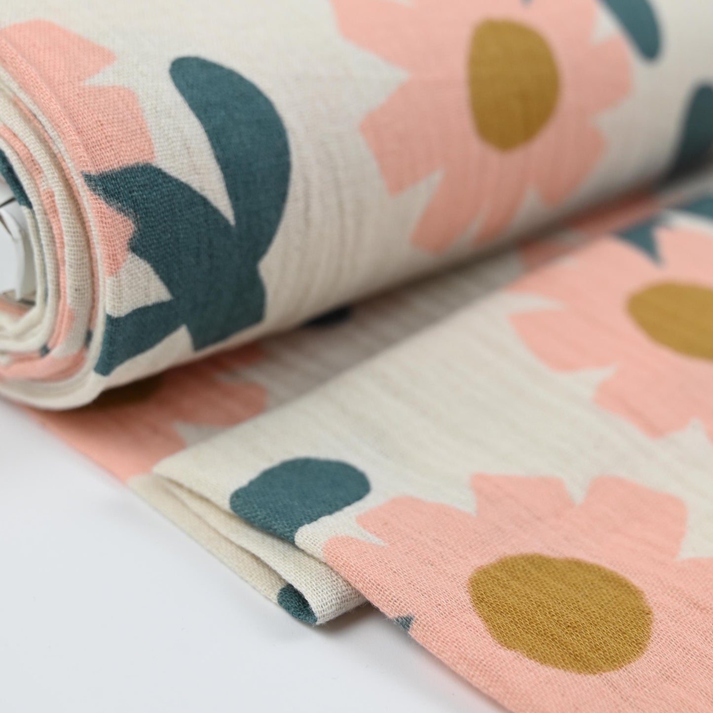Bio-Musselin Blumen peach | Jennifer Bouron - elli&else