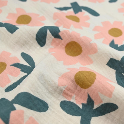 Bio-Musselin Blumen peach | Jennifer Bouron - elli&else