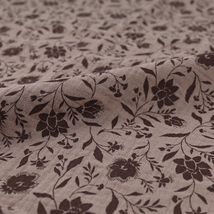 Musselin Blumenprint mocca