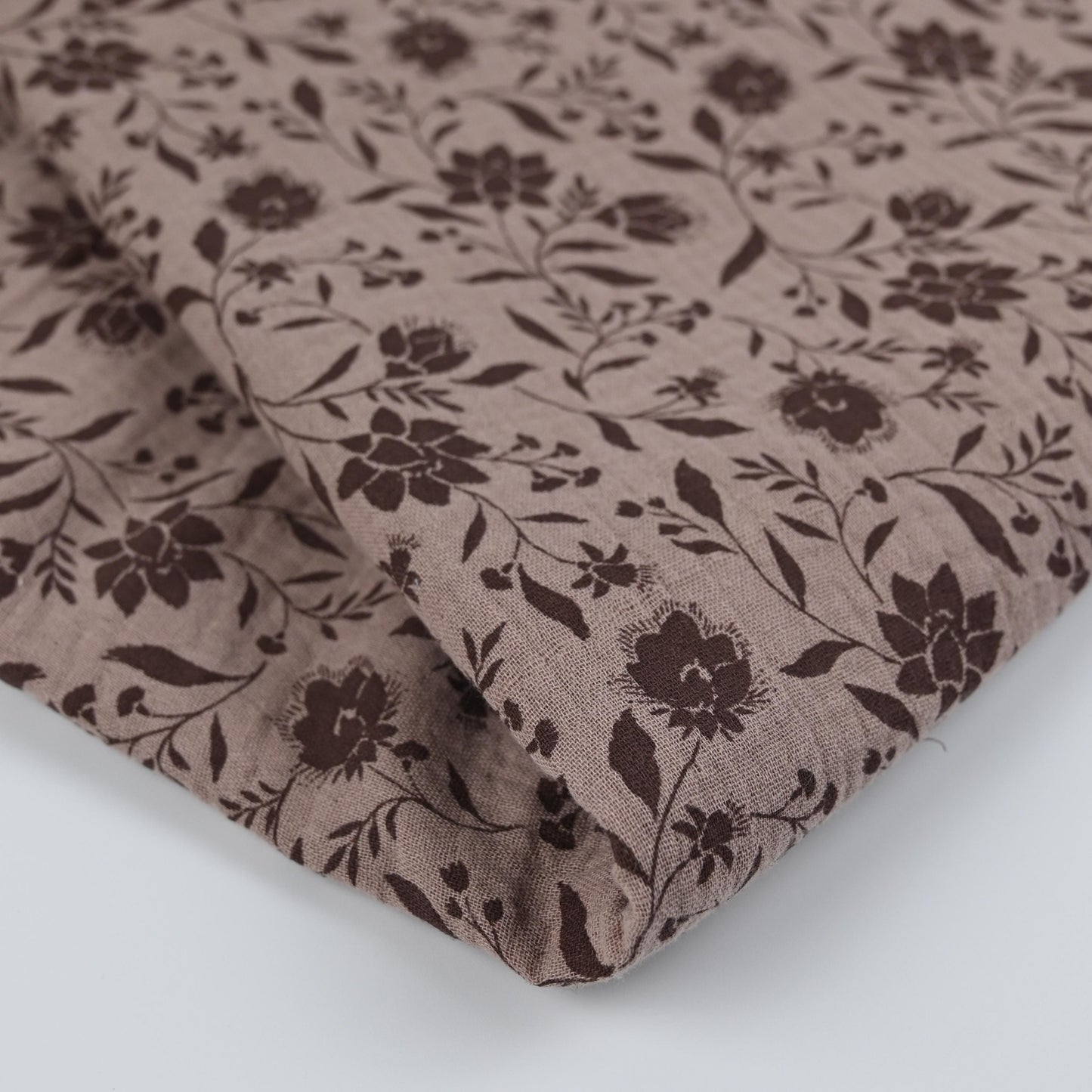 Musselin Blumenprint mocca