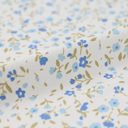 Jersey kleine Blumen blau