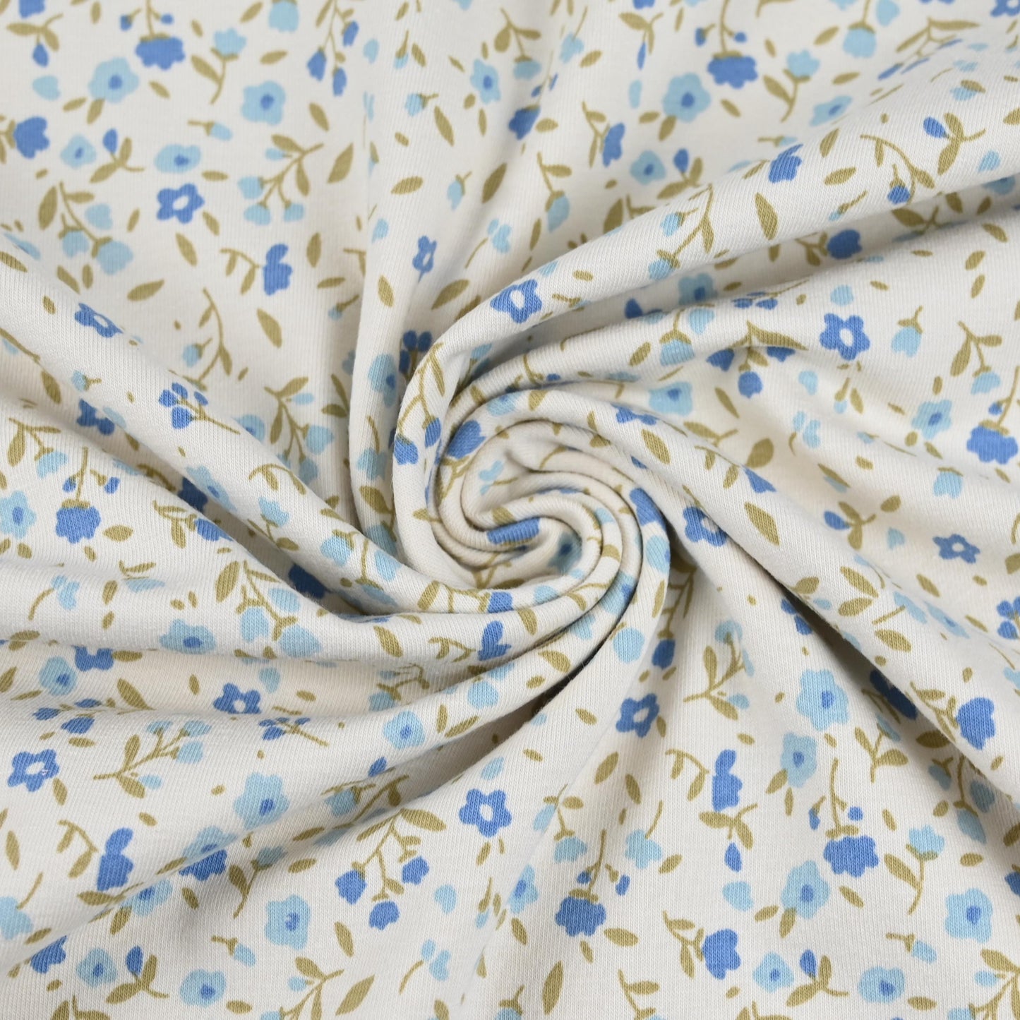 Jersey kleine Blumen blau