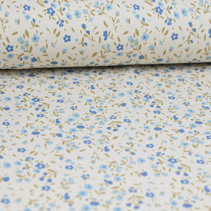 Jersey kleine Blumen blau