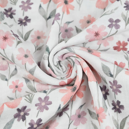 Musselin Blumen rosa