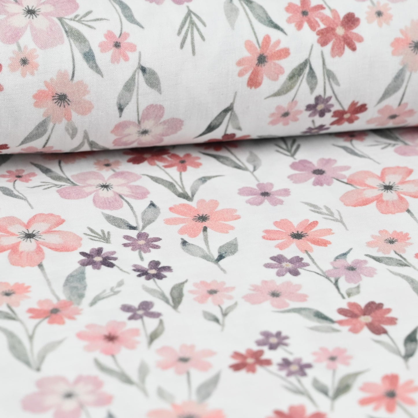 Musselin Blumen rosa