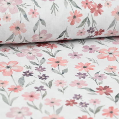 Musselin Blumen rosa