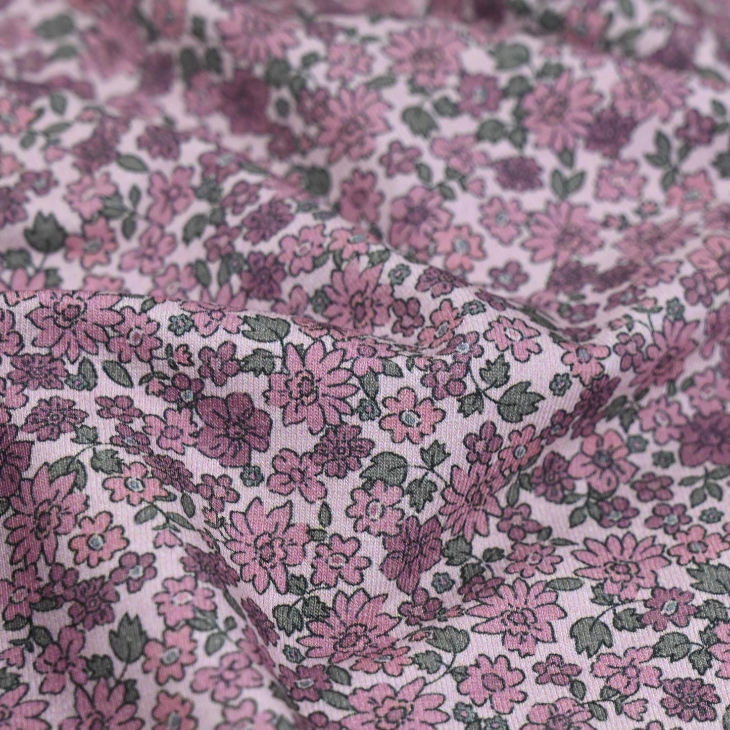 Jersey kleine Blumen rosé