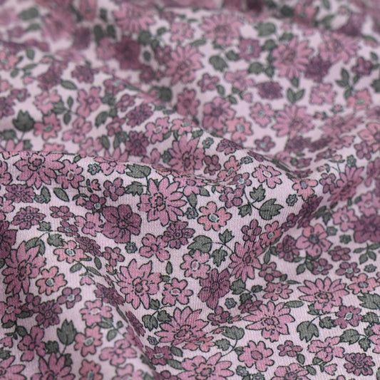 Jersey kleine Blumen rosé