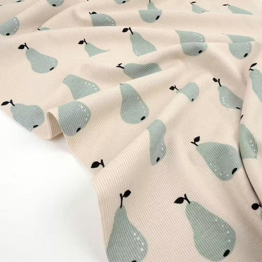 Bio Rib Jersey Birnen salbei