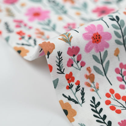 Popeline bunte Blumen