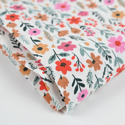 Popeline bunte Blumen