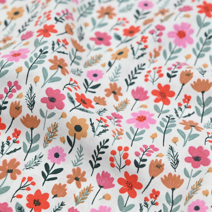 Popeline bunte Blumen