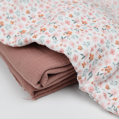 Musselin Blütenmix rosa