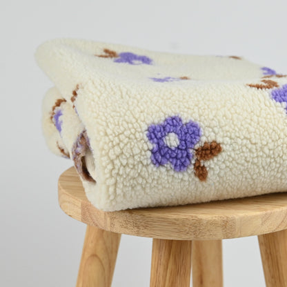 Teddy Stoff Blumen lila