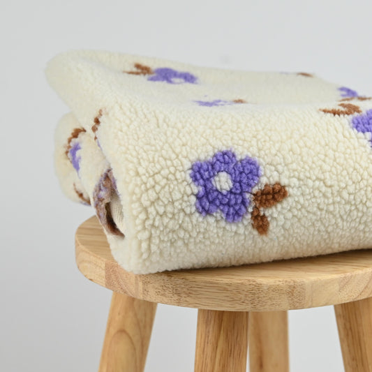 Teddy Stoff Blumen lila