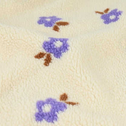 Teddy Stoff Blumen lila