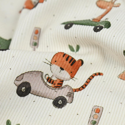 Rib Jersey Tiere im Auto