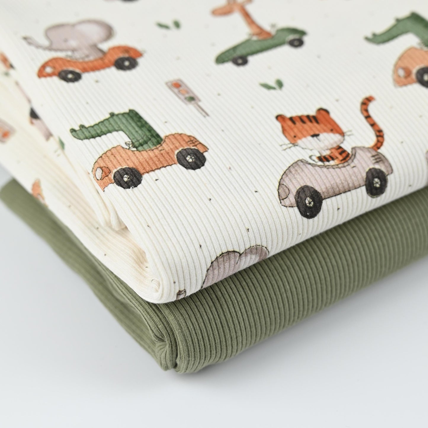 Rib Jersey Tiere im Auto