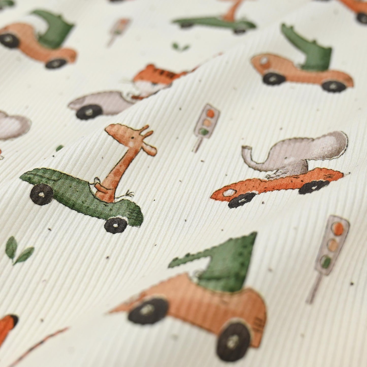 Rib Jersey Tiere im Auto