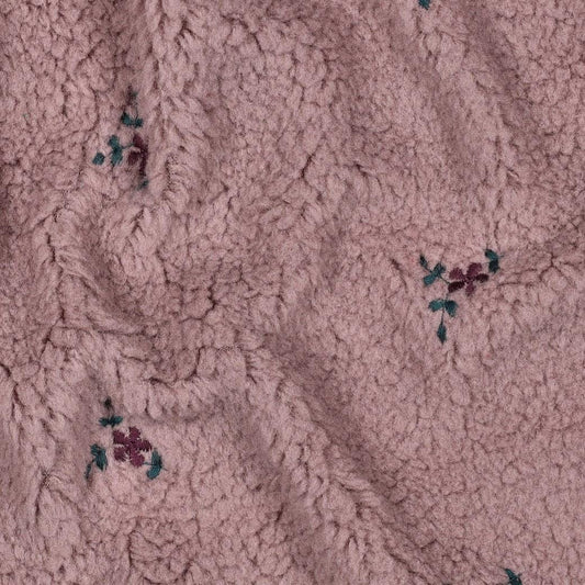 Teddy Stoff mit gestickten Blumen