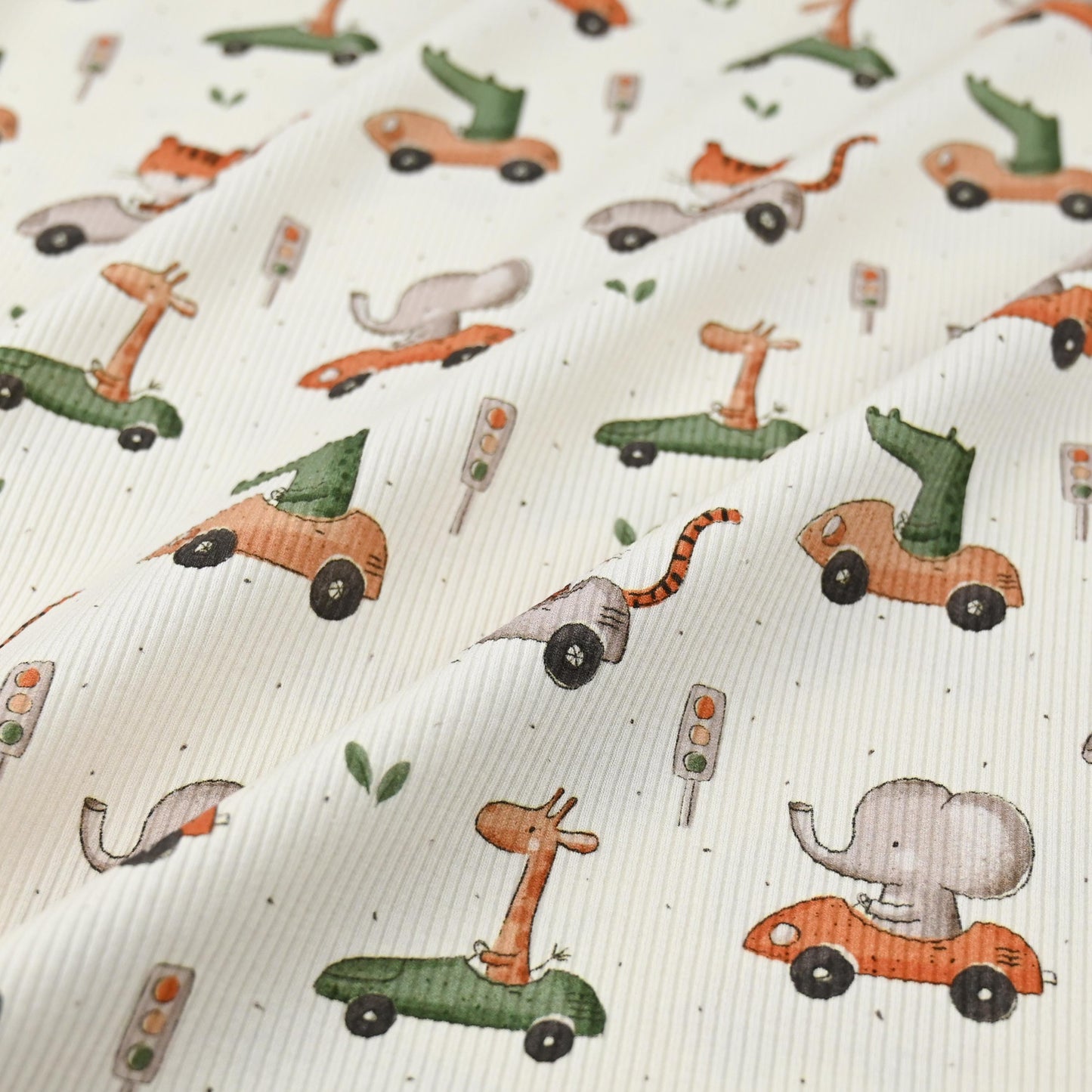 Rib Jersey Tiere im Auto