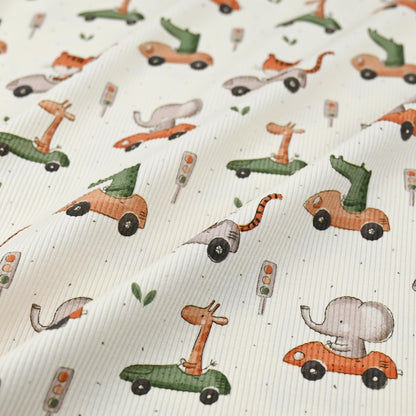 Rib Jersey Tiere im Auto