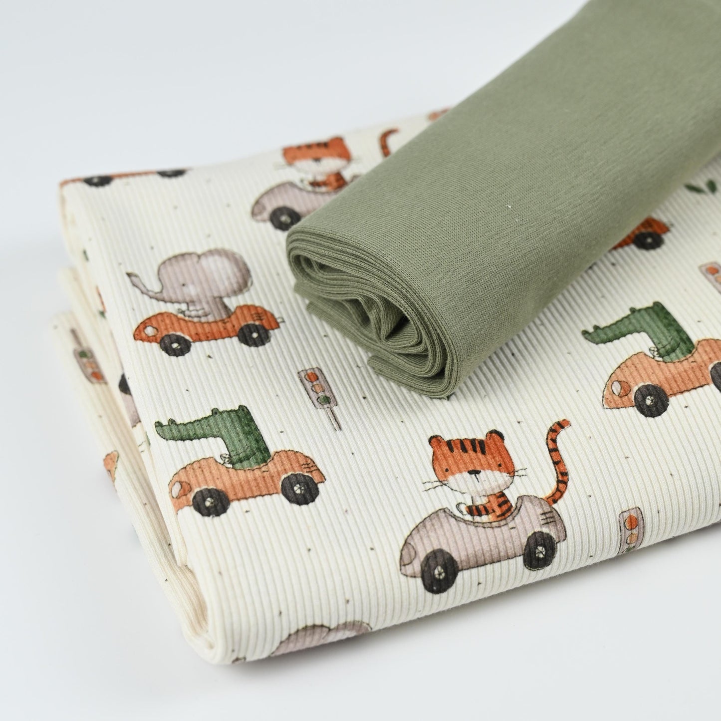 Rib Jersey Tiere im Auto