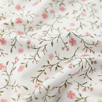 Jersey zarte Blumen nude rosa