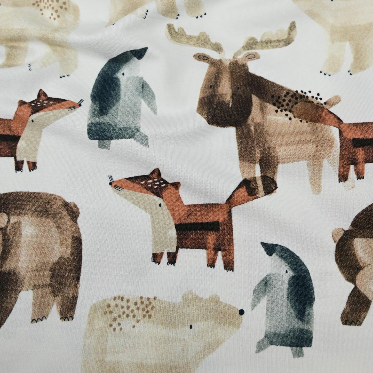 Bio French Terry wilde Tiere