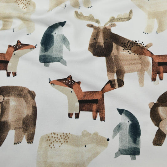 Bio French Terry wilde Tiere