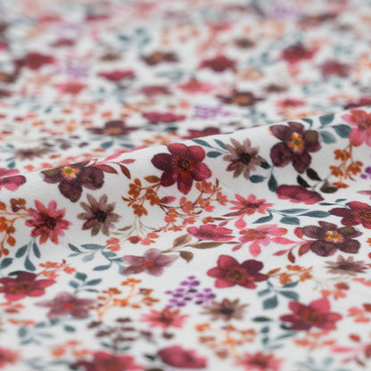 Bio-Jersey Blumen pflaume
