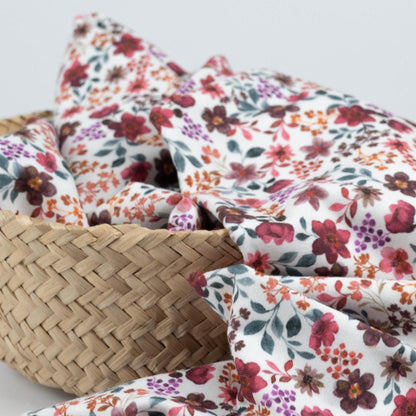 Bio-Jersey Blumen pflaume