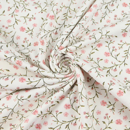 Jersey zarte Blumen nude rosa