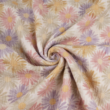 Musselin Sommerblumen pastell