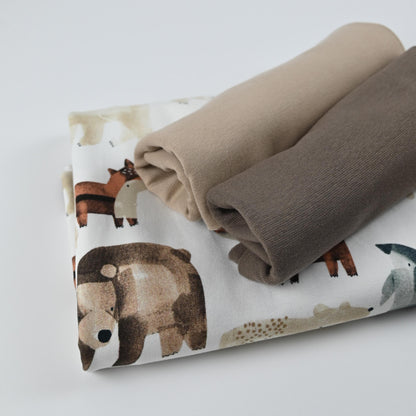 Bio French Terry wilde Tiere