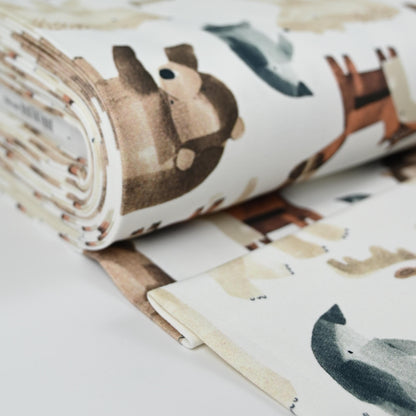 Bio French Terry wilde Tiere