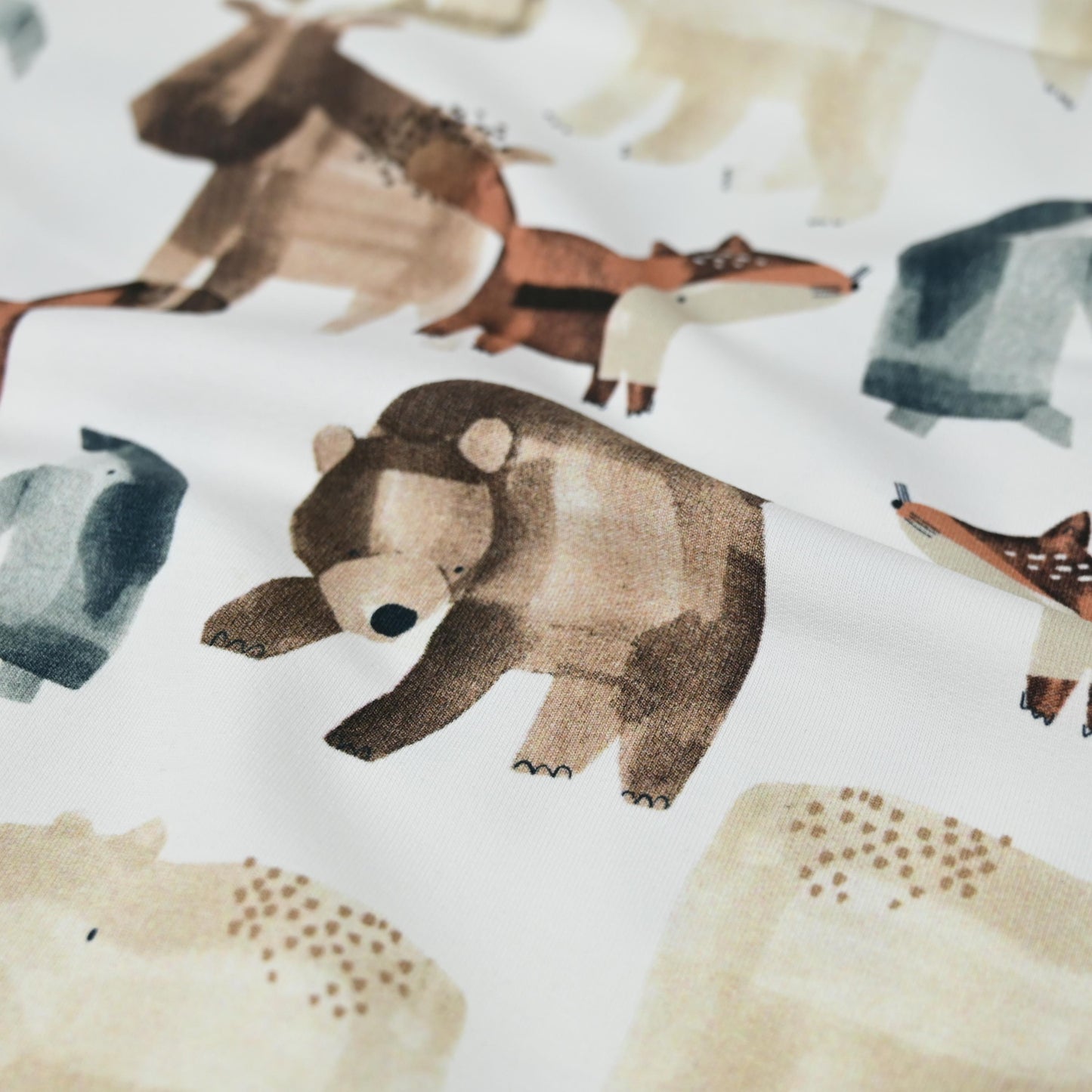 Bio French Terry wilde Tiere