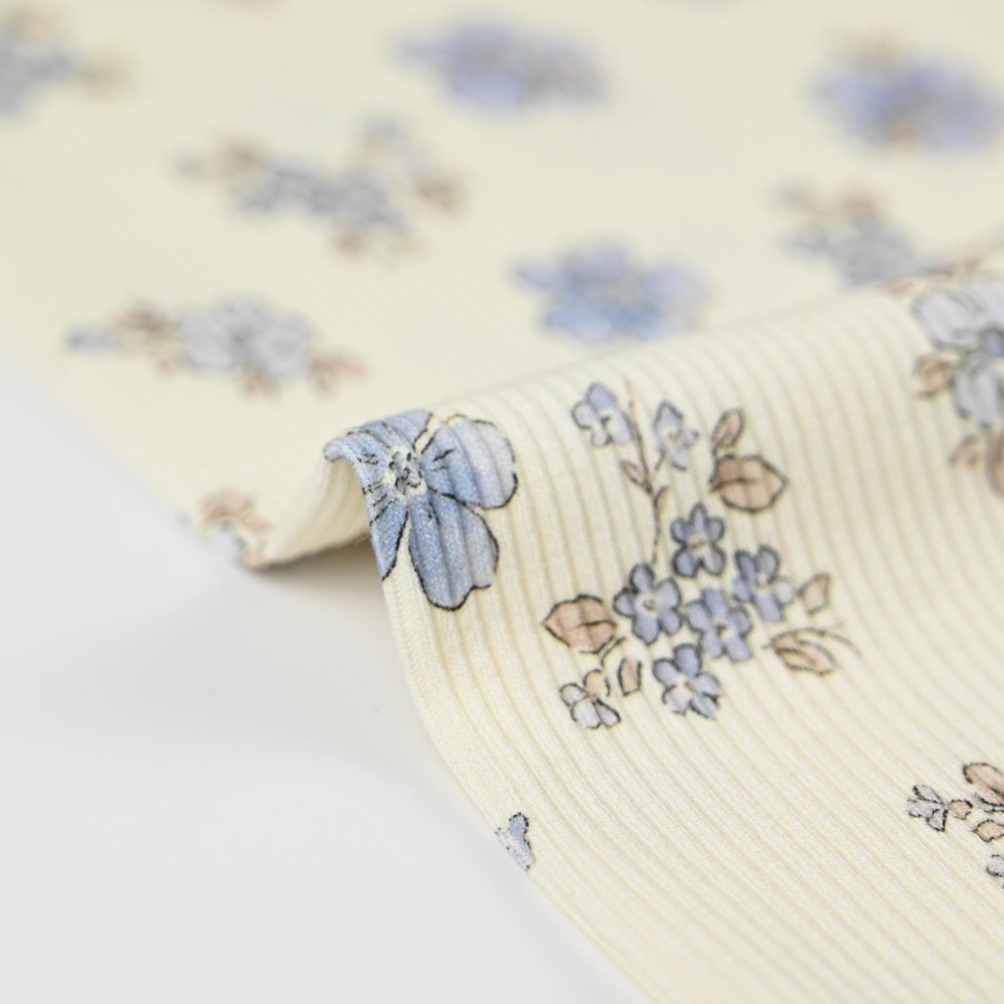 Rib Jersey Blumen Vergissmeinnicht