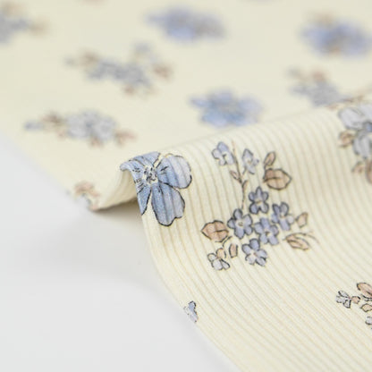 Rib Jersey Blumen Vergissmeinnicht