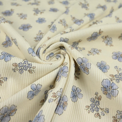 Rib Jersey Blumen Vergissmeinnicht
