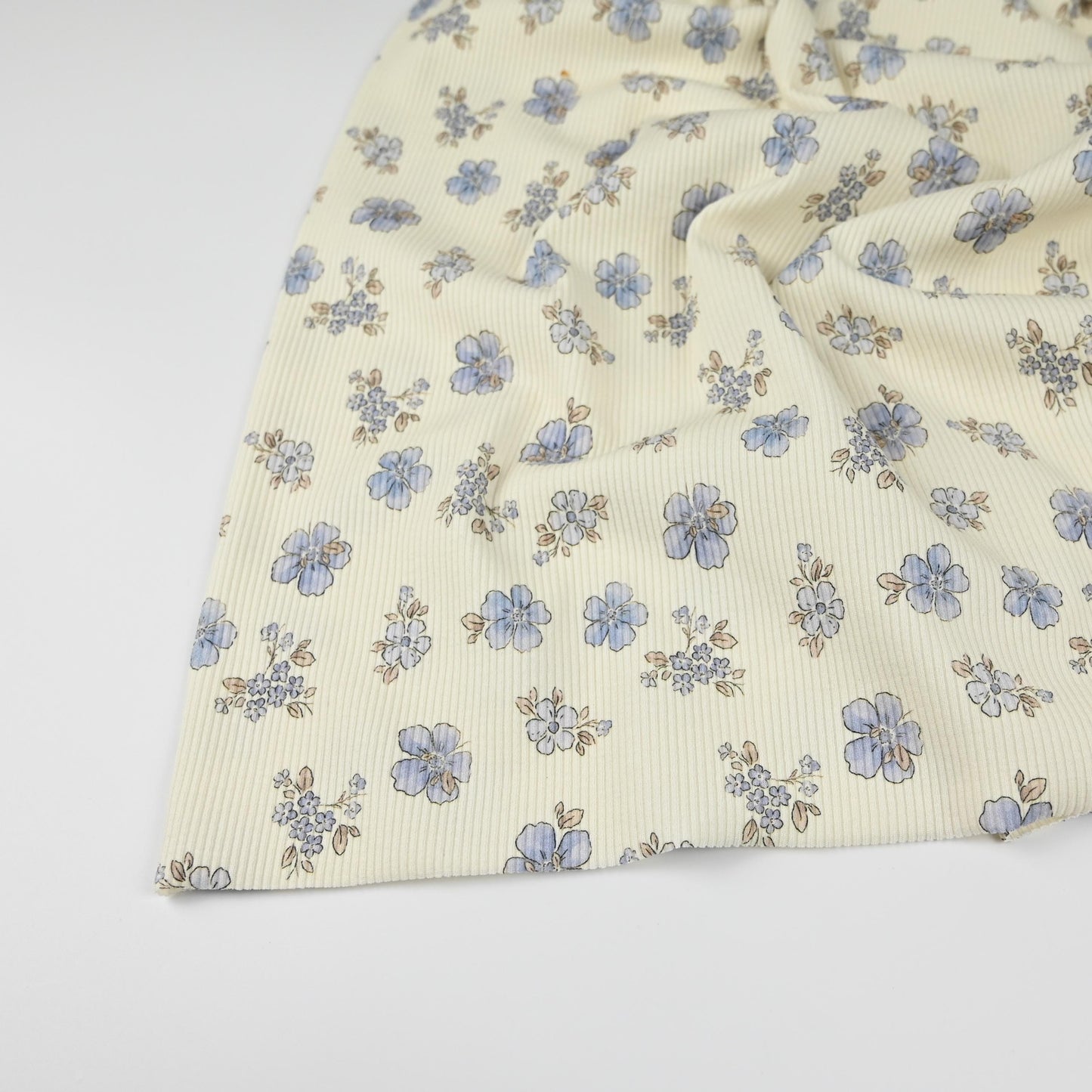 Rib Jersey Blumen Vergissmeinnicht