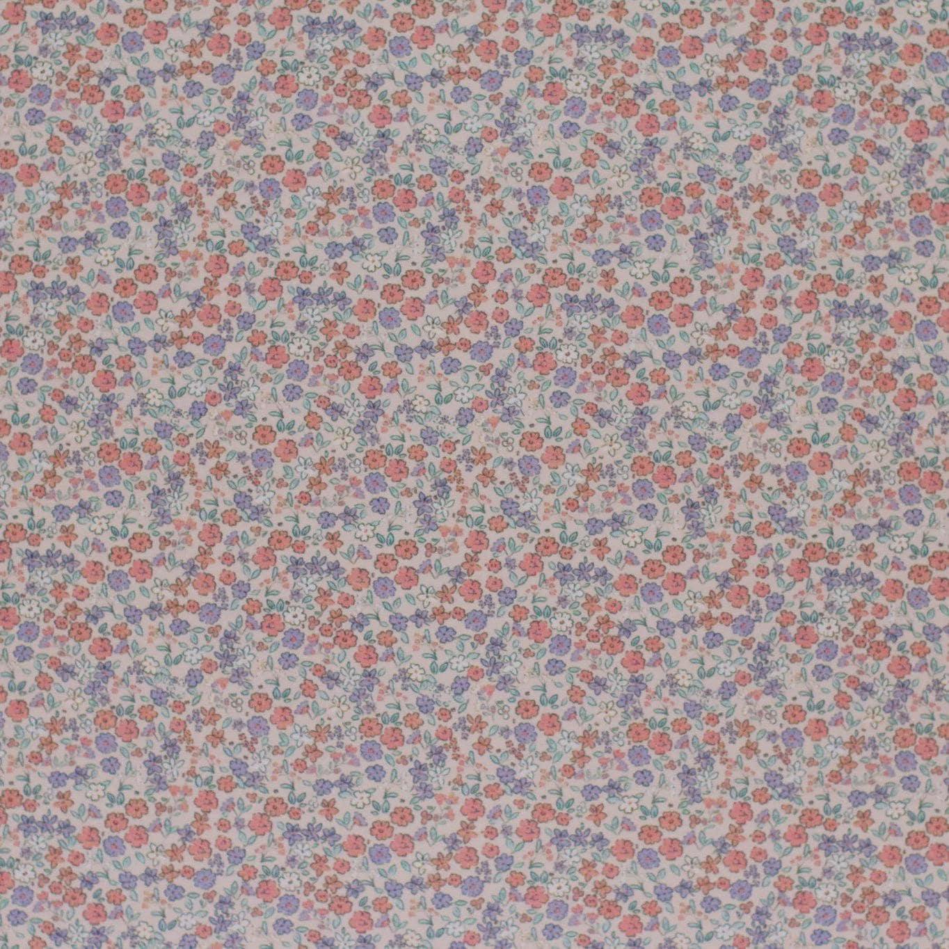 Jersey Blümchen rosé - lila Meterware - elli&else