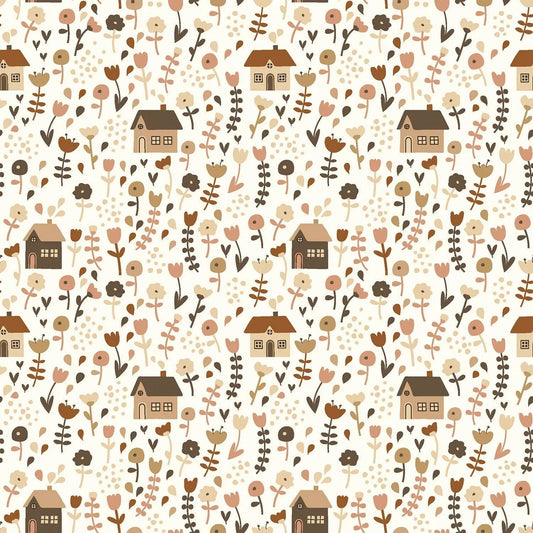 Jersey Blumen & Häuser Meterware - elli&else