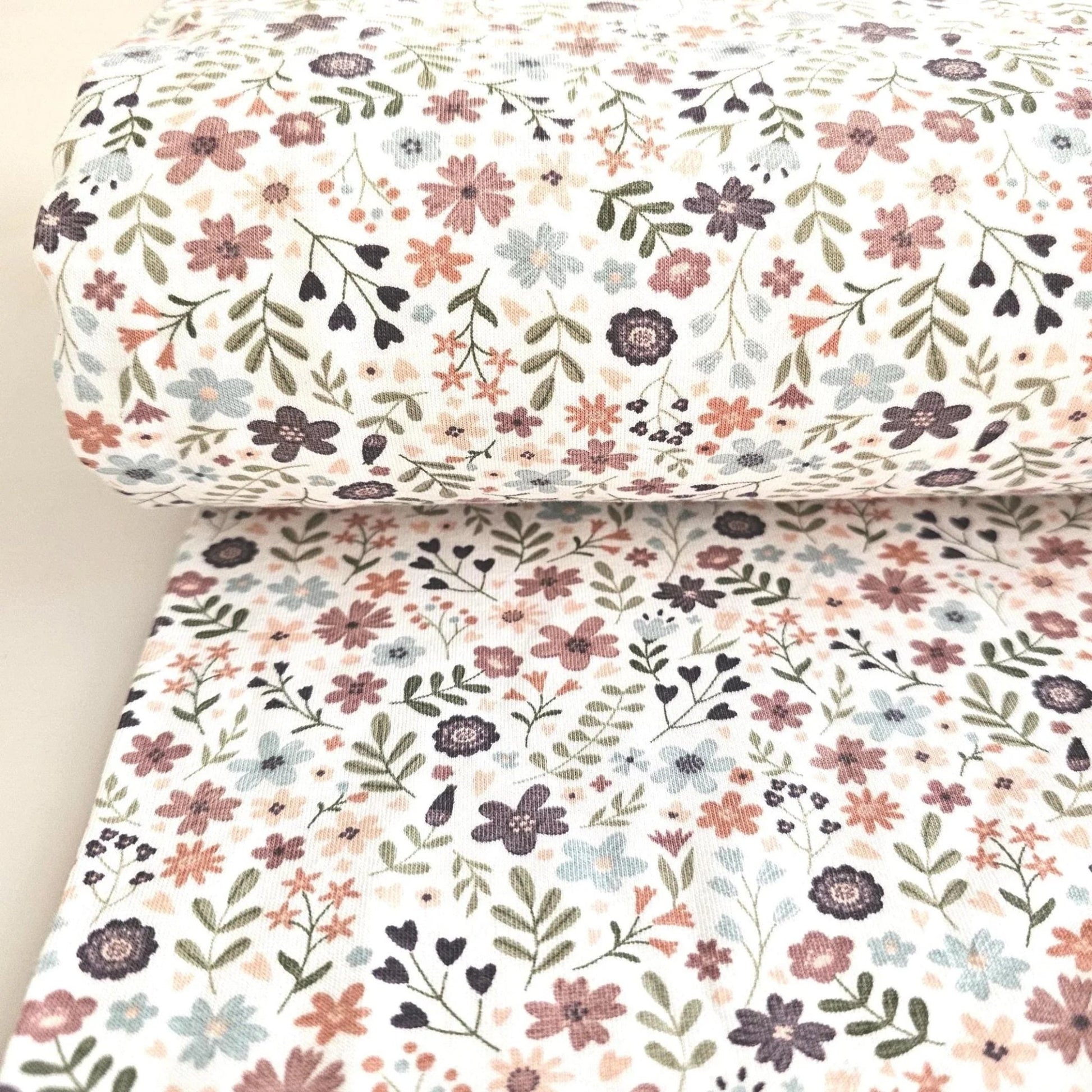 Jersey Blüten und Blätter Meterware - elli&else