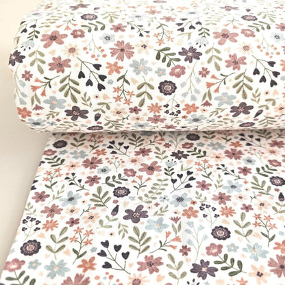 Jersey Blüten und Blätter Meterware - elli&else