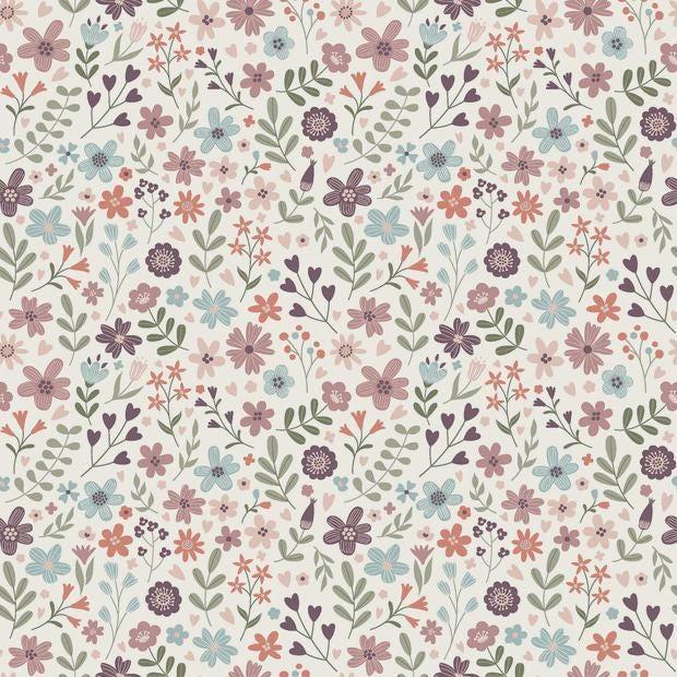 Jersey Blüten und Blätter Meterware - elli&else