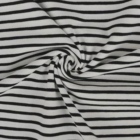 Jersey Streifen schwarz weiß Meterware - elli&else